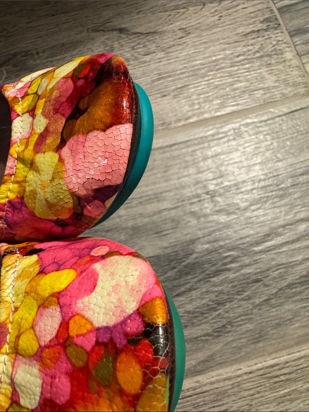 Tieks Aquarella Floral Ballet Flats in Pink, Yellow & Orange - Picture 6 of 14